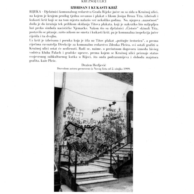 Damir Čarli Čagonja – Tito – Poštujte šestoricu, Akcija, Rijeka, 1999.